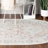 Gray/Pink 63 x 0.33 in Area Rug - Langley Street® Hagood Oriental Area Rug in Ivory/Gray/Pink, Polypropylene | 63 W x 0.33 D in | Wayfair