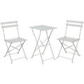 Terrasse pliable en métal Ensemble de 2 chaises et table carrée Bistreau White 7house Blanc Sable