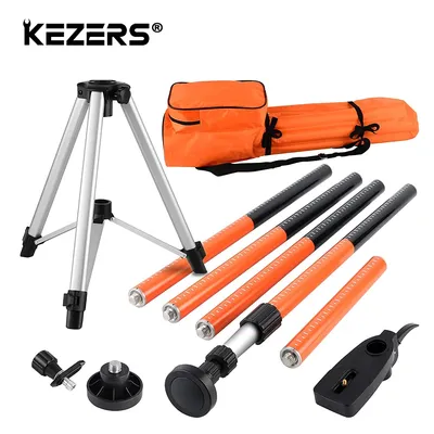 KEZERS trépied de niveau Laser support 3.7m pôle télescopique Laser extension avec Interface 1/4 "et