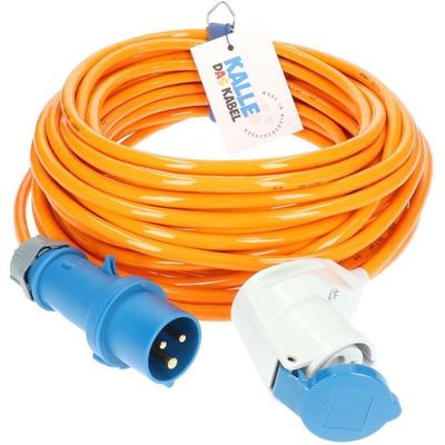 Kalle Das Kabel - Kalle Verlängerungskabel cee 230V 16A 2,5mm² Winkel Kompakt Extreme Signal Orange