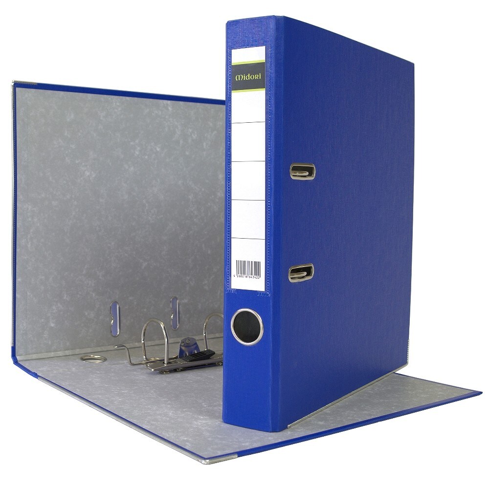 Midori 100 x Akten-Ordner PP A4 50 mm Blau Kunststoff Archiv Büroordner Ringordner Image