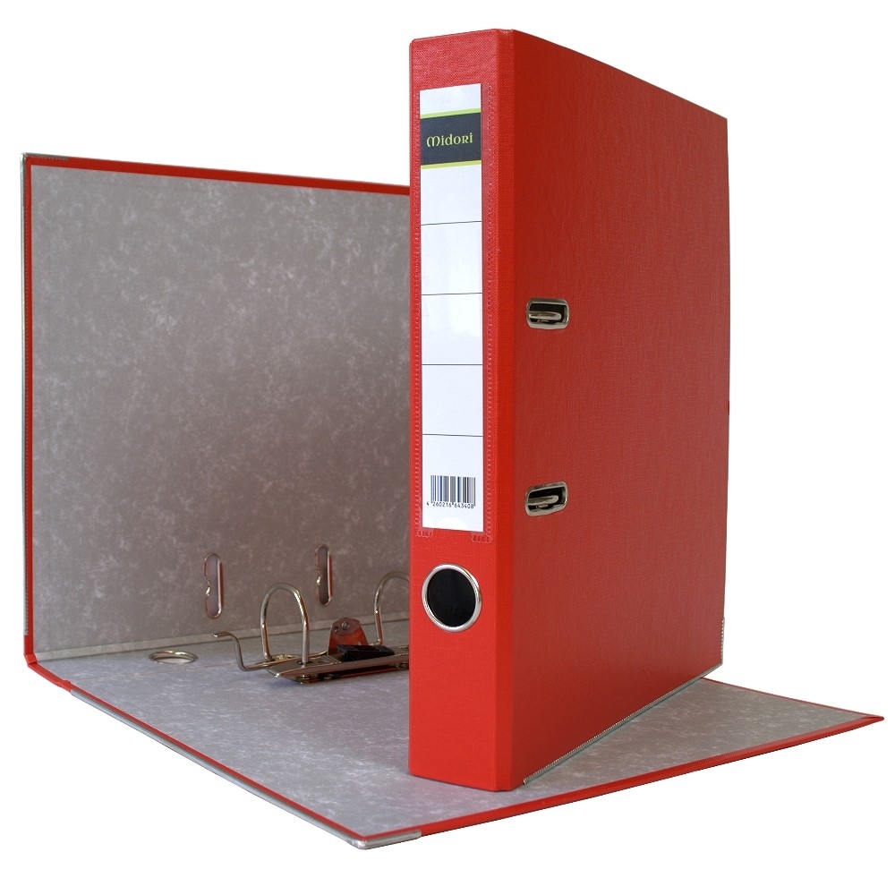 Midori 25 x Akten-Ordner PP A4 50 mm Rot Kunststoff Archiv Büroordner Ringordner Image