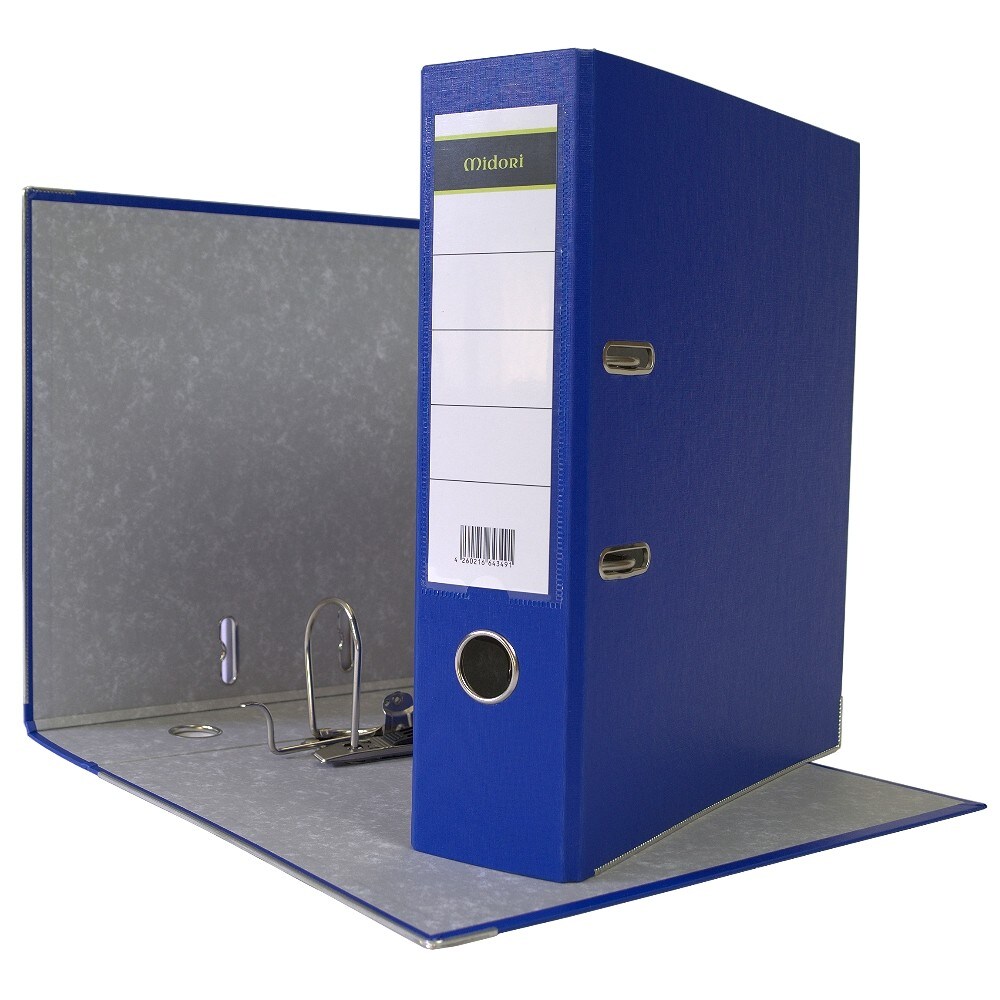 Midori 100 x Ordner A4 8 cm PP Kunststoff Blau Aktenordner Briefordner Breit 80 mm Image