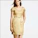 J. Crew Dresses | J. Crew Gold Tan Floral Brocade Short Sleeve Pencil Dress Cocktail Evening | Color: Gold/Tan | Size: 6