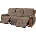 Non-Slip Recliner Chair Cover Sofa Slipcover, Reversible Recliner Sofa Cover with Elastic Adjustable Strap, Washable Reclining Sofa Slipcover Recliner Furniture Protector (Taupe,Recliner Sofa)