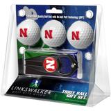 Nebraska Huskers 3-Pack Golf Ball Gift Set with Black Hat Trick Divot Tool