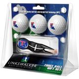 Louisiana Tech Bulldogs 3-Pack Golf Ball Gift Set with Black Crosshair Divot Tool