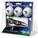 West Virginia Mountaineers 3-Pack Golf Ball Gift Set with Black Crosshair Divot Tool