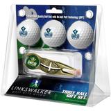 UNC Wilmington Seahawks 3-Pack Golf Ball Gift Set with Gold Crosshair Divot Tool