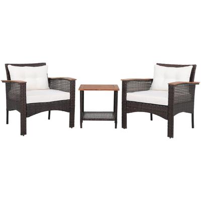 Costway 3 Pieces Patio Rattan Furniture Set with A...