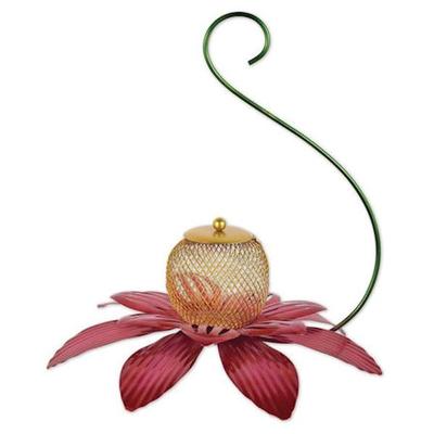 Sunset Vista Designs 401561 - Red Flower Hanging Bird Feeder (93321) Lawn and Garden Lighted Bird Feeders