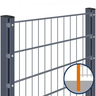 Doppelstabmattenzaun zum Einbetonieren Rundum-sorglos-Paket Anthrazit Komplettset, Abdeckleiste, 50 m,8/6/8 mm,830 mm,gerade Image