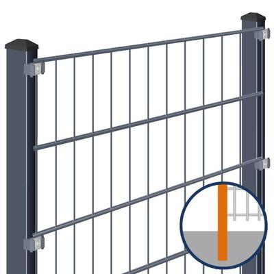 Doppelstabmattenzaun zum Einbetonieren Rundum-sorglos-Paket Anthrazit Komplettset, Halteplättchen, 1230 mm,45 m,8/6/8 mm,gerade Image