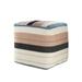 20" Multicolored Striped Square Pouf Ottoman