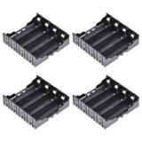 Battery Case Storage Box 4 Slotsx3.7V Battery Holder f 4x18650 Battery - Black - 4Pcs