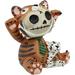Trinx Deelip Furry Bones Tigrr Bengal Tiger w/ Jungle Tie Skeleton Figurine Resin in Black/Orange | 2.5 H x 2.25 W x 2 D in | Wayfair