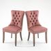 Rosdorf Park Button Tufted Velvet Dining Chairs Set Of 2 Wood/Upholstered/Velvet in Pink | 37.4 H x 19.7 W x 23.6 D in | Wayfair