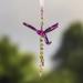 Arlmont & Co. Katrese Assorted Hanging Acrylic Dragonfly Chain Ornaments w/ Dangling Beads Resin/Plastic | 6.75 H x 4 W x 4 D in | Wayfair