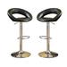 Orren Ellis Set Of 2 Adjustable Height Faux Leather Stool, swivel Design Leather/Metal/Faux leather in Black | 20 W x 18 D in | Wayfair