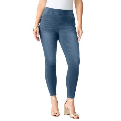 Plus Size Women's 360 Stretch Jegging by Denim 24/7 by Roamans in Medium Stonewash (Size 44 W) Pull On Jeans Denim Legging