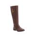 Wide Width Women's The Azalia Wide Calf Boot by Comfortview in Brown (Size 10 1/2 W)
