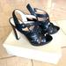 Coach Shoes | Coach Brynne Black Leather Crossed Caged Heels 8.5 | Color: Black | Size: 8.5