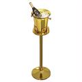 GXFeng Ice Bucket with Stand 201 Stainless Steel Ice Cube Container Cooler Chiller with Carrying Handle for Wine Champagne Beer KTV Clubs Bar Parties, 5L (Color : Stand 60cm tall, Size : Gold)