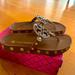 Tory Burch Shoes | Nib Tory Burch Cloud Coin Sandals Natural Tan/ Lt Brown Sz 5 | Color: Brown/Tan | Size: 5