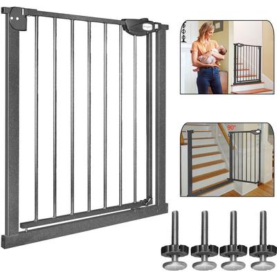 Uisebrt - Türschutzgitter Ohne Bohren Treppenschutzgitter für Kinder 75-85cm breit, Auto-Close Baby Image