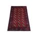 Shahbanu Rugs Deep and Saturated Red Geometric Design Hand Knotted Afghan Khamyab Bokara Velvety Wool Mat Oriental Rug (2'8"x4')