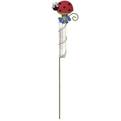 Sunset Vista Designs 402261 - Red Ladybug Rain Gauge Garden Stake