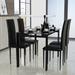 Tansole Black PU Leather with Metal Frame Dining Chairs (Set of 4) - 16.5"L x 16"W x 38.6"H