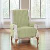 Recliner Reversible Plush Stripe Furniture Protector by BrylaneHome in Light Sage