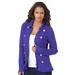 Plus Size Women's Military Cardigan by Roaman's in Dark Violet (Size 5X) Sweater