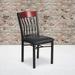 Flash Furniture Slat Back Side Chair Faux Leather/Wood/Upholstered in Brown | 34 H in | Wayfair XU-DG-60618-MAH-BLKV-GG