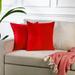 Lilijan Home & Curtain Faux Velvet Pillow Covers in Red | 16 H x 16 W in | Wayfair Llj-30208-2CC-9471-1616