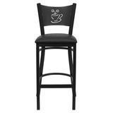 iHome Studio Fairmont Series 29" Bar Stool Upholstered/Leather/Metal/Faux leather in Black | 42.25 H x 18.25 W x 19.5 D in | Wayfair