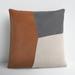 AllModern Tawny Patchwork Dark Brown/Taupe/Charcoal Square Throw Cushion Cotton Blend in Brown/White | 20 H x 20 W x 1 D in | Wayfair