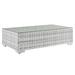 Rosecliff Heights Convene Outdoor Patio Coffee Table Wicker/Rattan in Brown/Gray | 12.5 H x 43.5 W x 23.5 D in | Wayfair