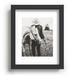 Foundry Select A Cowgirl Her Horse By Brett Gramse Recessed Framed Art Print Maple Frame, 24" X 36" Paper, in Black/White | 24 H x 18 W in | Wayfair