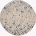 Nourison Tranquil TRA04 Ivory White 5' Round Floral Area Rug - Nourison TRA04