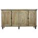 "Sunset Trading Cottage 71"" Panel Door Credenza, Driftwood Brown Solid Wood Sideboard, Fully Assembled Cabinet - Sunset Trading CC-CAB291S-DW"