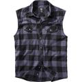 Brandit Checkshirt Chemise sans manches, noir-gris, taille S