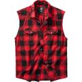 Brandit Checkshirt Chemise sans manches, noir-rouge, taille S