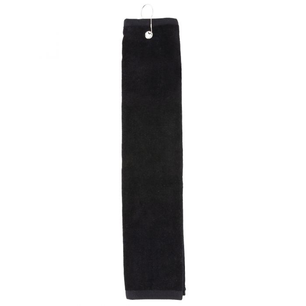 Carmel Towel Company C162523TGH Crml Trifd Glf Twl W/Grom Hook in Black size ONE | Cotton CRC1625TGH, C1625TG, C1625230VH, C162523