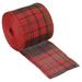 2.36 Inch Wide 6.56 Yards Gingham Ribbon Wired Edge, Red and Green - 2.36 inch x 6.56 Yard (W*L)