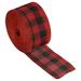 1.57 Inch Wide 6.56 Yards Gingham Ribbon Wired Edge, Red and Black - 1.57 inch x 6.56 Yard (W*L)