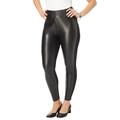 Plus Size Women's Faux Leather Leggings by Jessica London in Black (Size 2X)