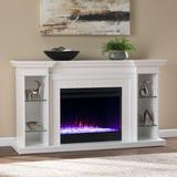 Henstinger Color Changing Fireplace W Bookcase by SEI Furniture in White