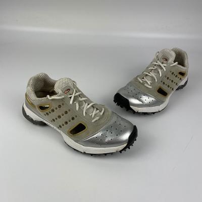 Adidas Shoes | Adidas Climacool Women's Size 6.5 Gray Silver Lace Up Spike Golf Shoes 737189 | Color: Gray | Size: 6.5